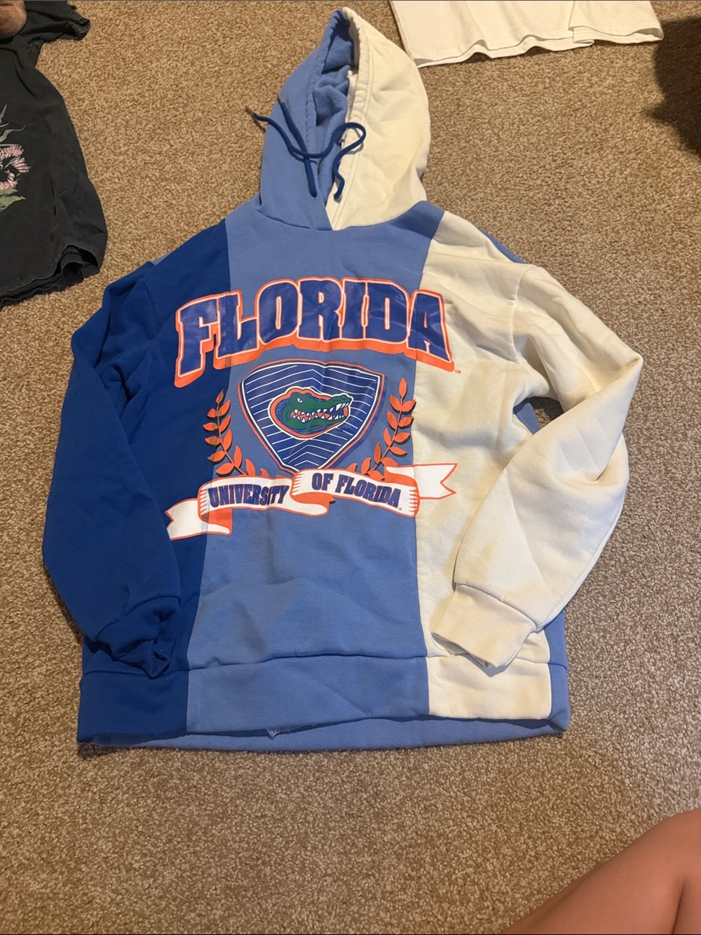 Ameda Blue & White Colorblock Crewneck Sweatshirt